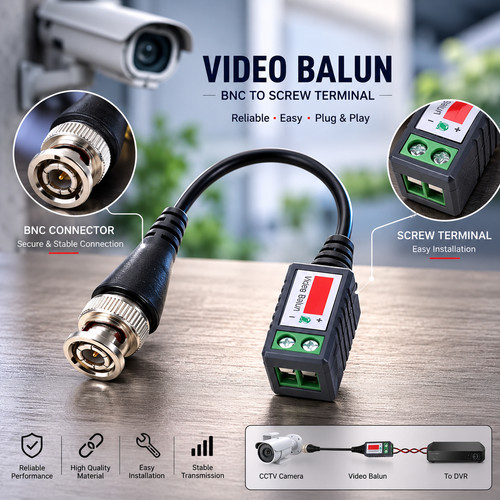 Connettore bnc video balun - video,