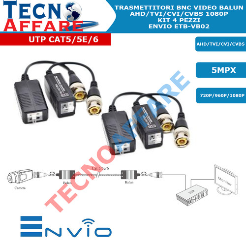Kit video balun passivi utp - video,
